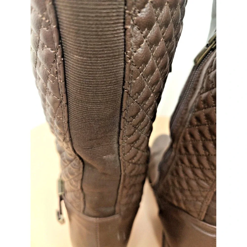 Nicole Womens Brwon Knee‎ High Fashion Boots Size 10W 41740093